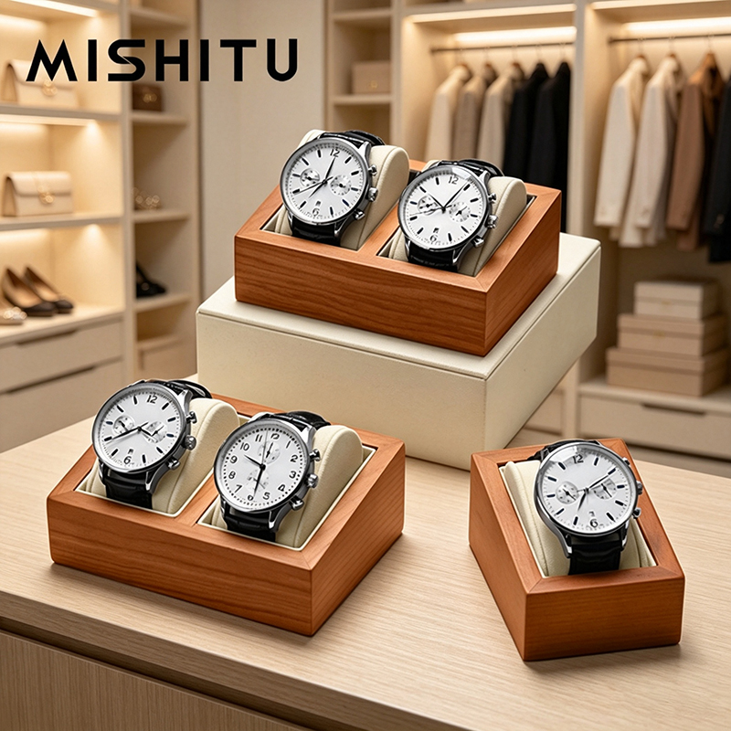 Jewelry Watches For Men - MISHITU Solidne Drewniane Pudełko na Zegarki