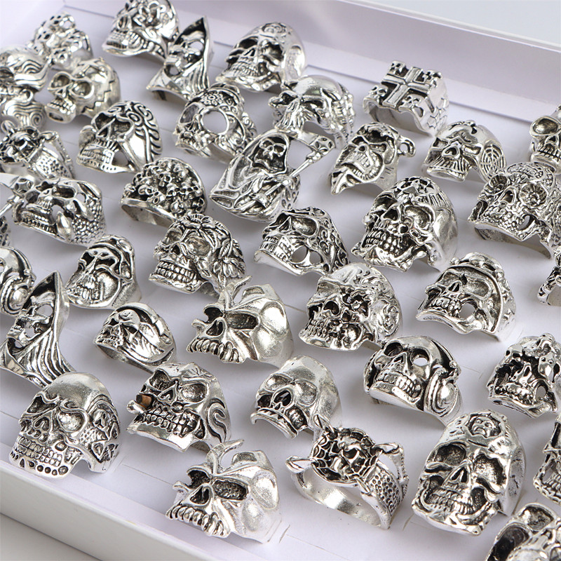 Gothic Skull Ring - Sprzedaż hurtowa 20 sztuk/partia mężczyzn gotycka