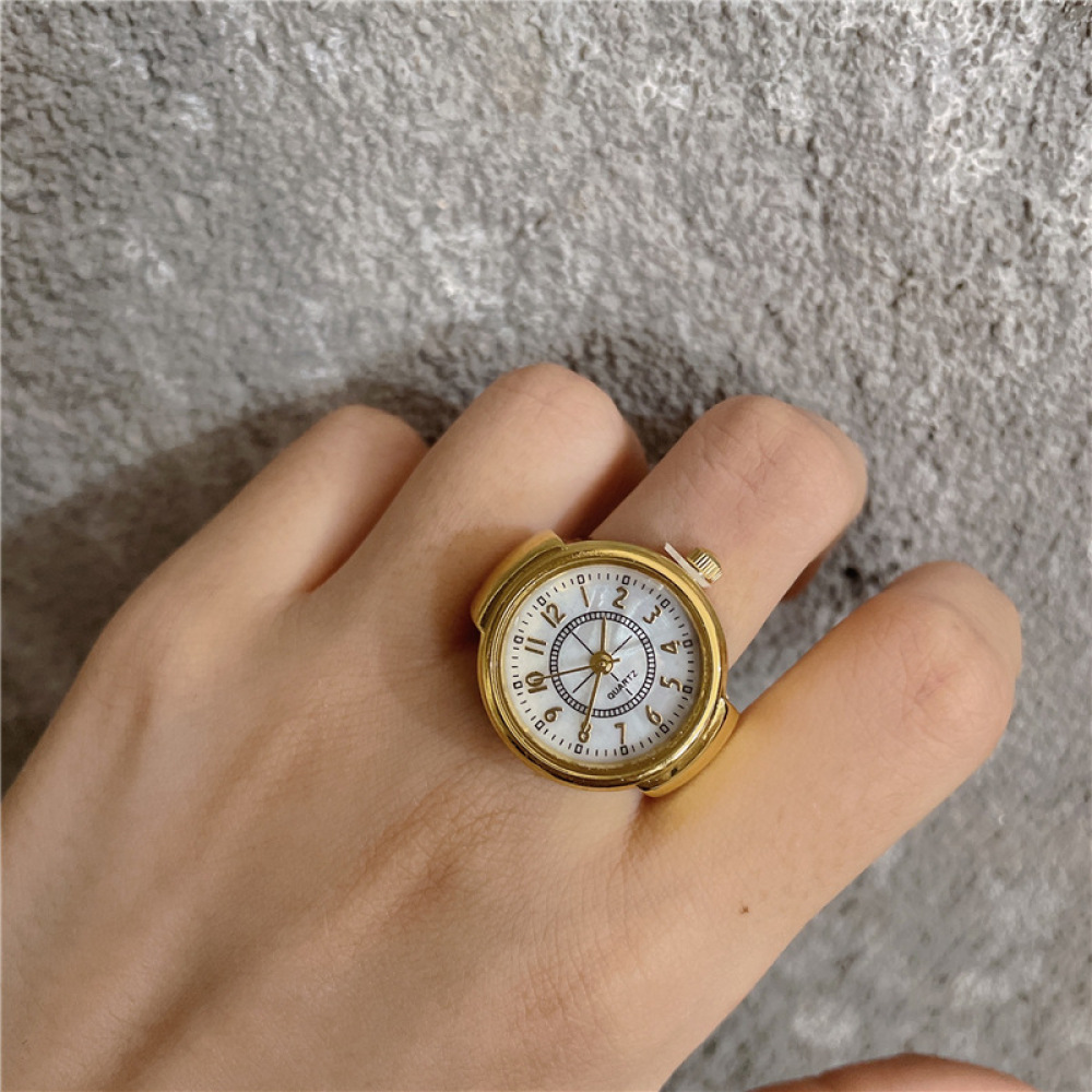 Unique Jewelry Watches - Modny zegarek-pierścień w stylu Ins, retro,