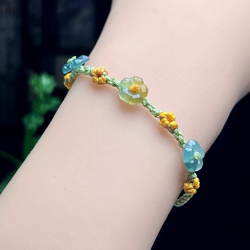Jewelry & Watches Spółka Z Ograniczoną Odpowiedzialnością Sp Z Oo - Bransoletka z jadeitu birmańskiego w kształcie