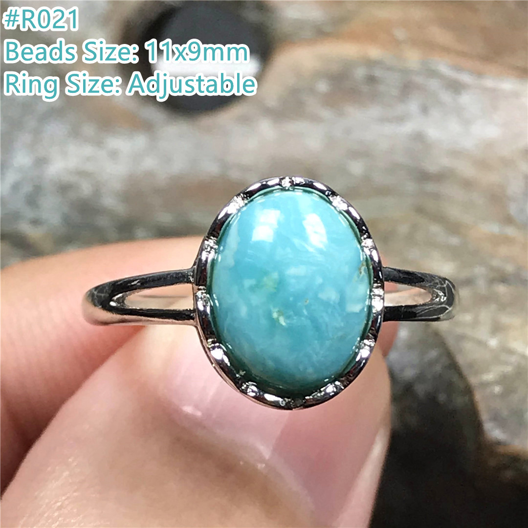 Turquoise Stone Ring - Top Naturalny Turkusowy Pierścionek Biżuteria Dla