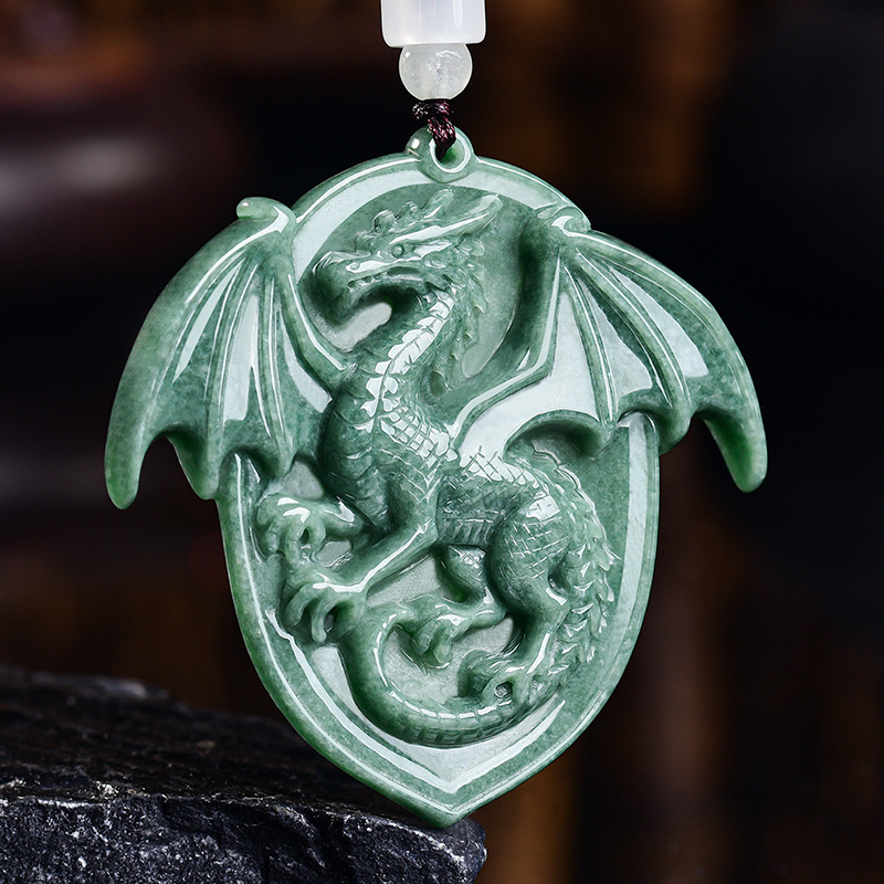 Jewelry & Watches Sp Z Oo Opinie - Naturalny Birmanski Jadeitowy Wisiorek Smok Naszyjnik