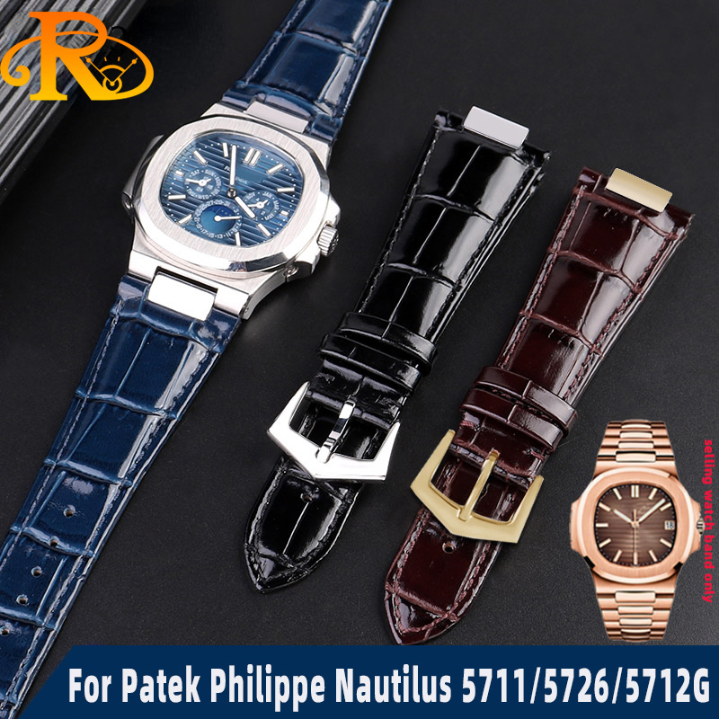 Patek Philippe Watch Aquanaut - 25x13mm pasek do zegarka z prawdziwej