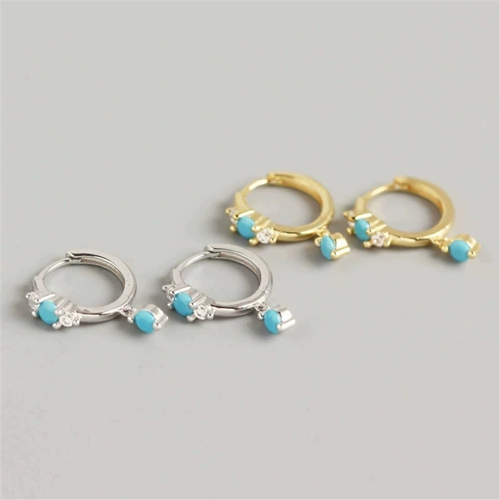 Urocze damskie kolczyki koła z – Turquoise Stone Ring recenzja i cena