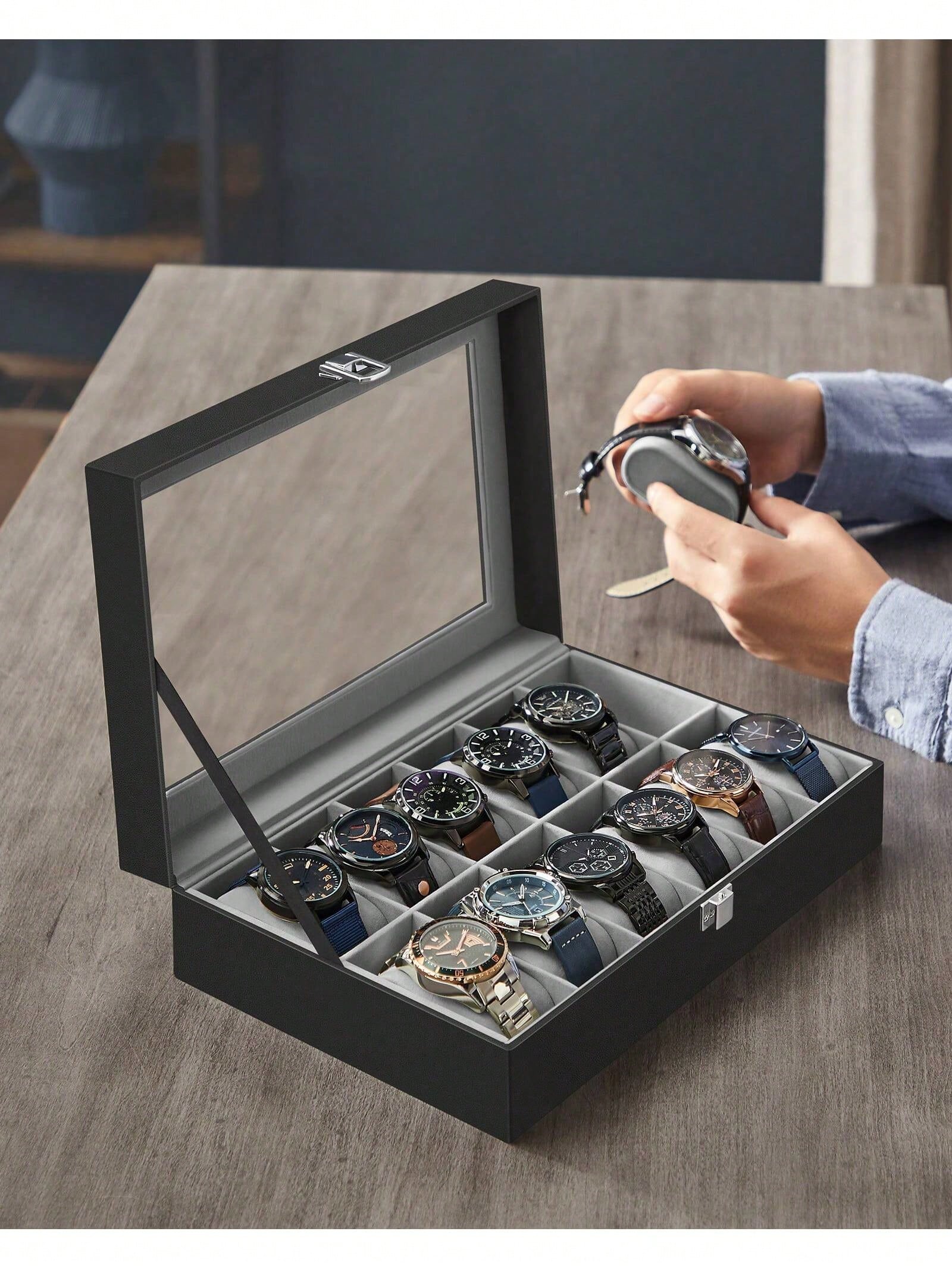Pudełko na zegarki z 12 przegr – Jewelry Watches Box recenzja i cena