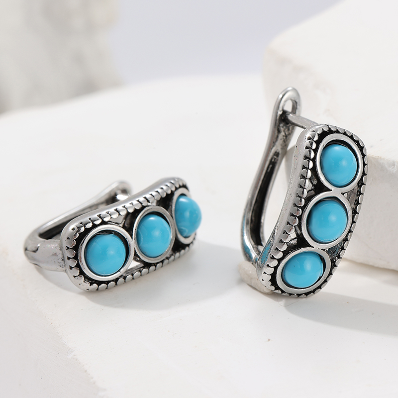 Kolczyki koła w stylu vintage  – Turquoise Stone Ring recenzja i cena