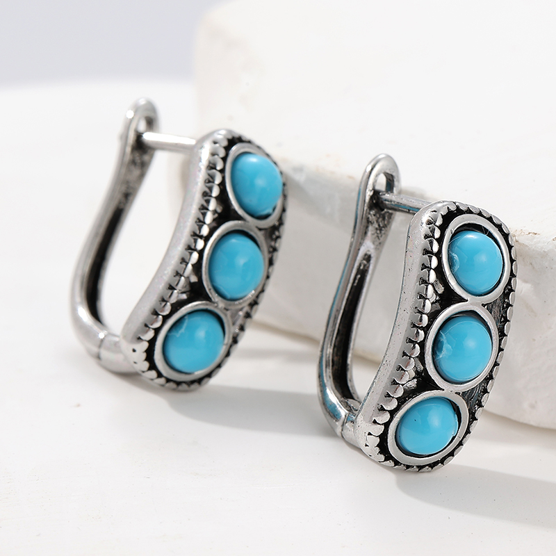 Kolczyki koła w stylu vintage  – Turquoise Stone Ring recenzja i cena