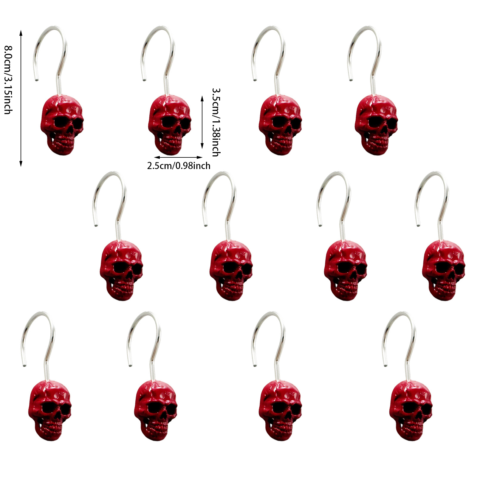 12 sztuk czerwonych haczyków d – Gothic Skull Ring recenzja i cena