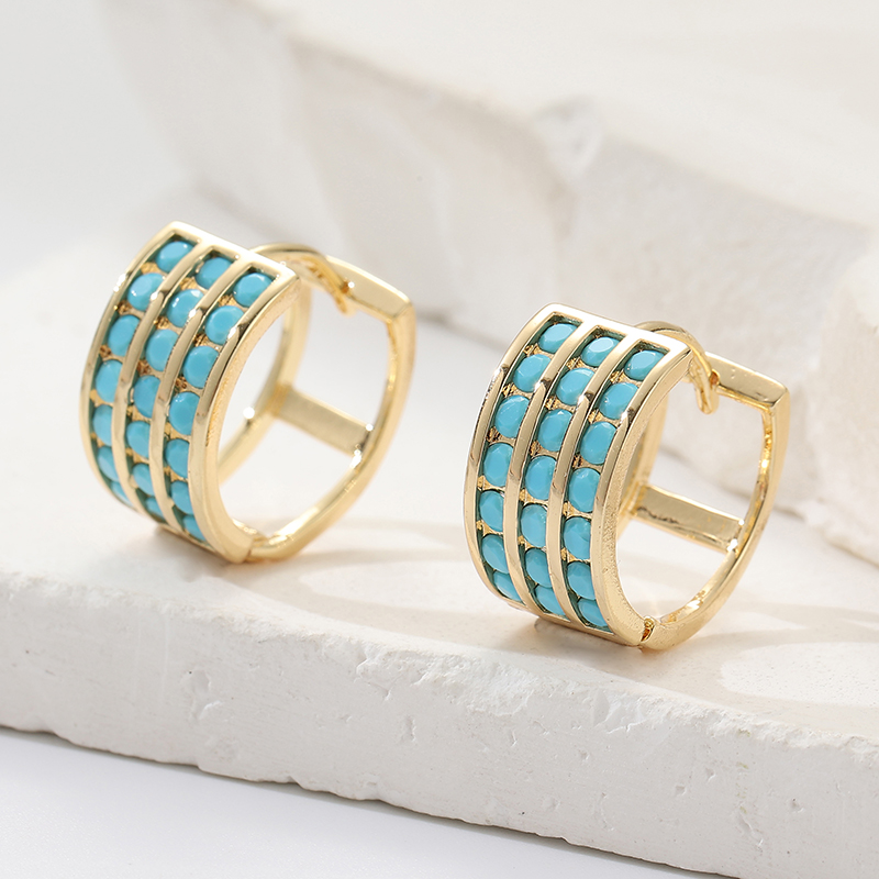 Kolczyki koła z imitacją niebi – Turquoise Stone Ring recenzja i cena