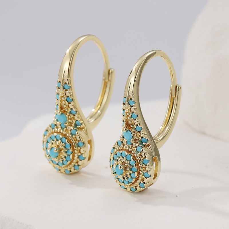 Eleganckie kolczyki koła z syn – Turquoise Stone Ring recenzja i cena