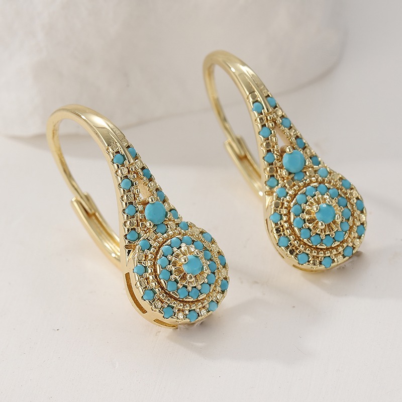 Eleganckie kolczyki koła z syn – Turquoise Stone Ring recenzja i cena