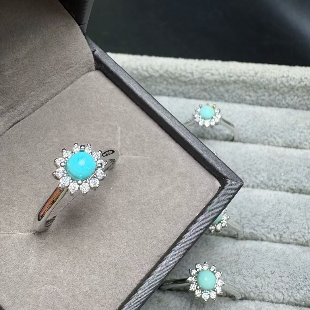 1 szt. Pierścionek Fengbaowu z – Turquoise Stone Ring recenzja i cena