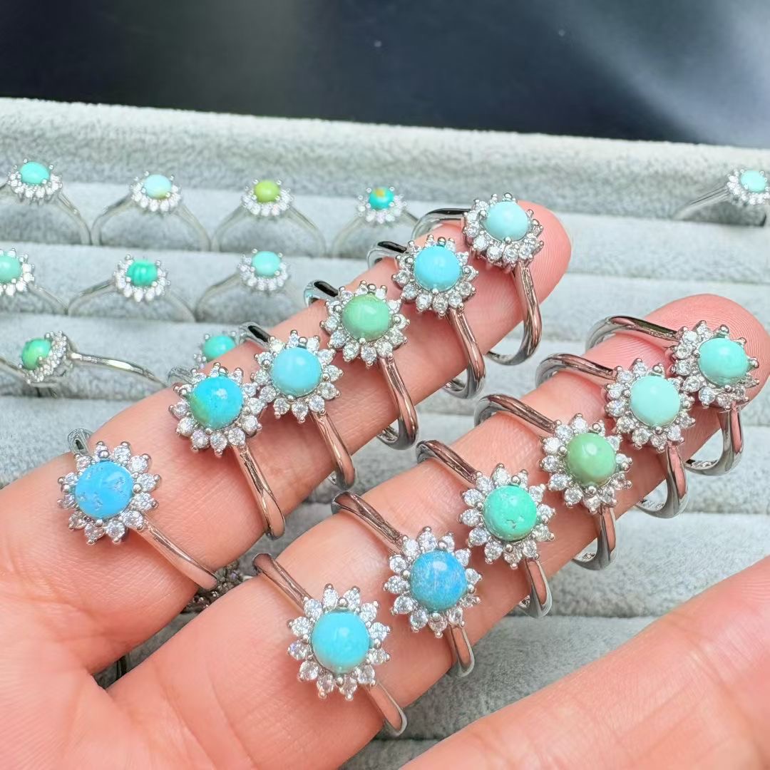 1 szt. Pierścionek Fengbaowu z – Turquoise Stone Ring recenzja i cena